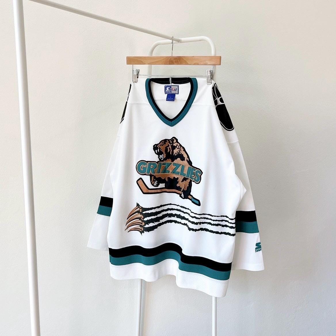 Vintage 90s Utah Grizzlies Hockey Starter white jersey L Jersey – Easygoing Wear · Perfect For Daily Wear