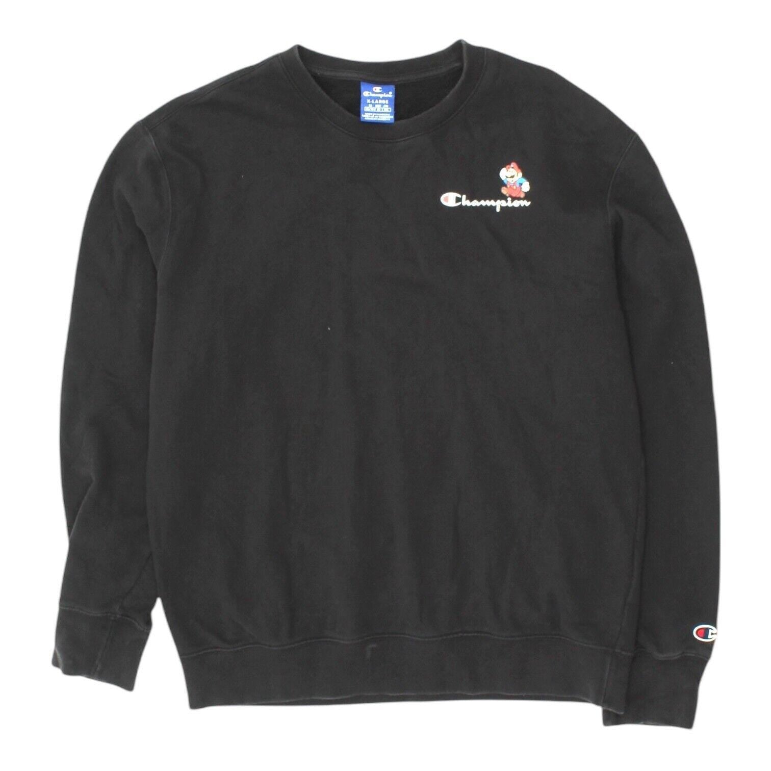 Super Mario Bros Champion Sweatshirt Mens Black Jumper Video Game Sportswear Sweatshirt – Warm & Stylish · Trending Graphic Apparel