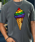 Rainbow Pride Ice Cream Shirt LGBTQ Ally T Shirt Love Wins Equality Tee Gay Pride Parade Sweatshirt Colorful LGBTQ Support Shirt Gift Sweatshirt – Aesthetic Look · Must-Have Style