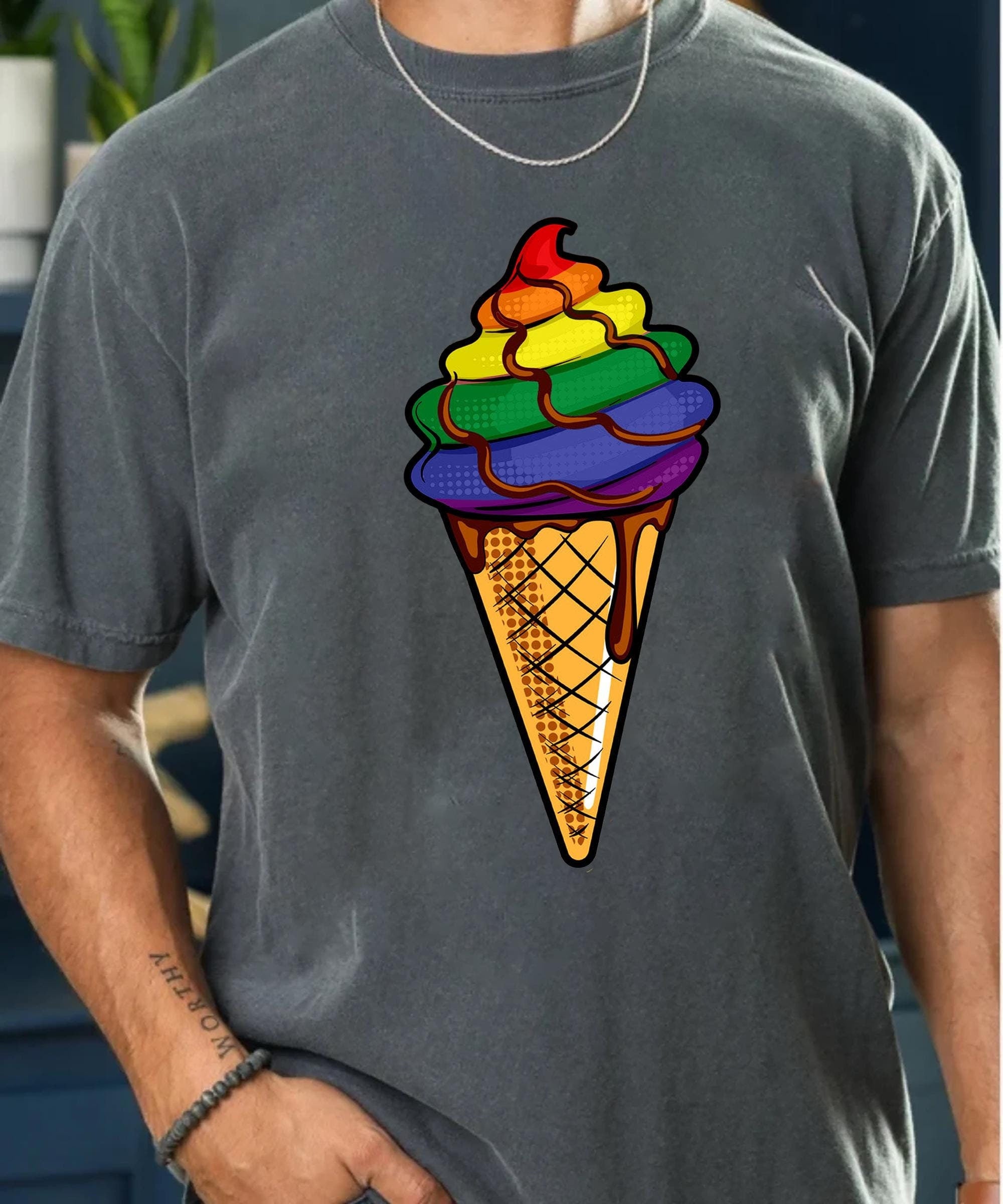 Rainbow Pride Ice Cream Shirt LGBTQ Ally T Shirt Love Wins Equality Tee Gay Pride Parade Sweatshirt Colorful LGBTQ Support Shirt Gift Sweatshirt – Aesthetic Look · Must-Have Style