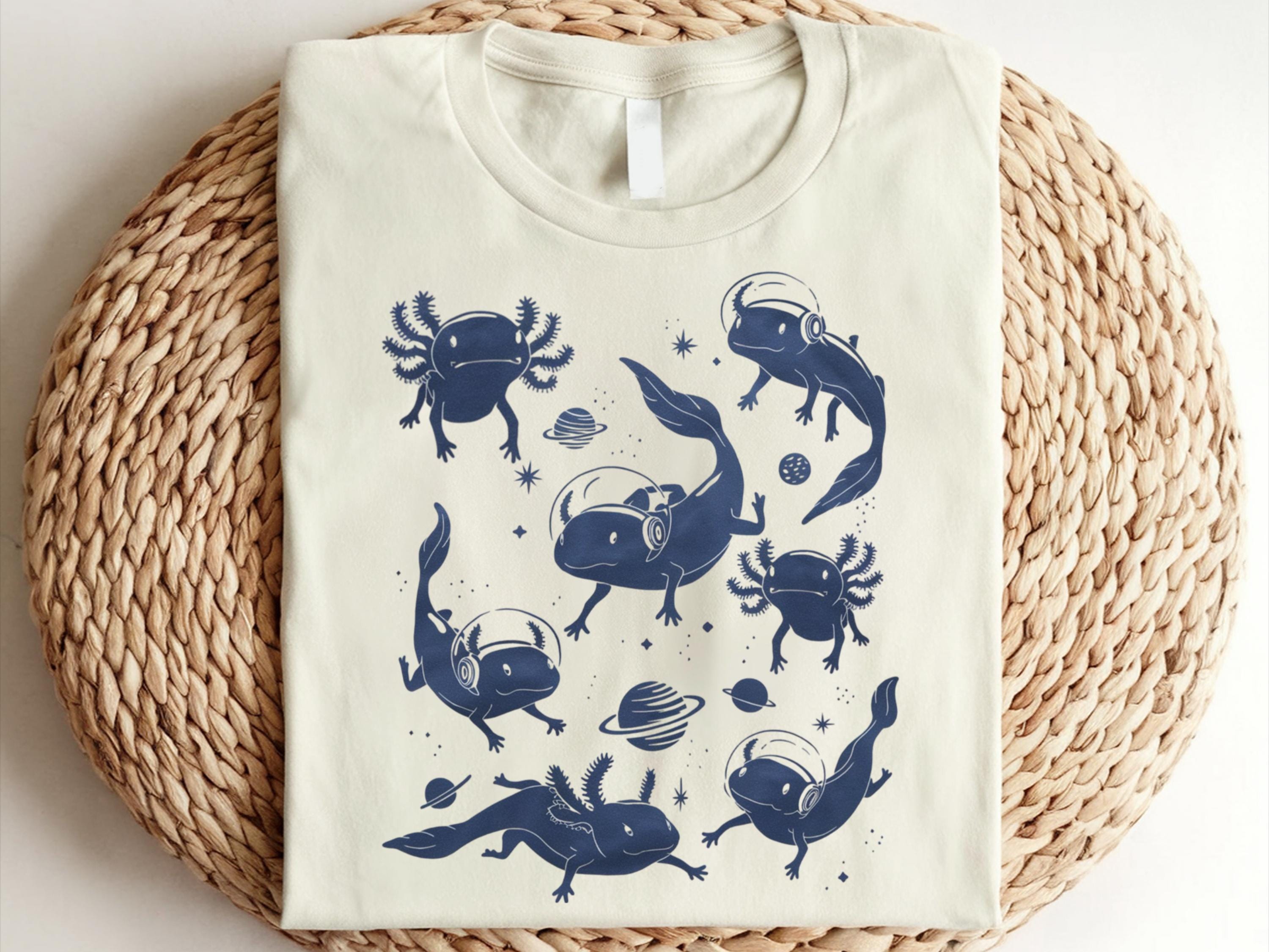 Space Shirt Axolotl Shirt Funny Space Shirt Space Tee Shirt Space Animal Shirt Retro Vintage T Shirt Spacing Shirt Graphic Tee – Warm & Stylish · Perfect For Daily Wear