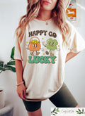 Retro Comfort St Patricks T shirt Happy Go Lucky Shirt St Patricks Day Sweatshirt Lucky Shamrock Tee Women39s St Patty39s Day Gift Sweatshirt – Feel-Good Design · High-Quality Print