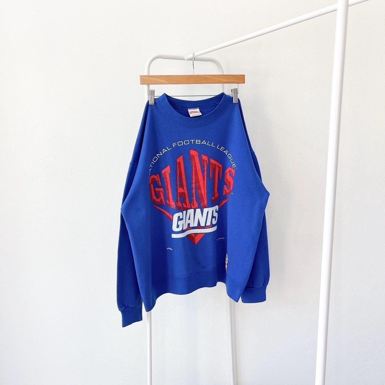 Vintage 90s New York Giants Vintage football sweatshirt Nutmeg mills blue sweatshirt L Sweatshirt – Bold Style · Top Pick For Any Outfit
