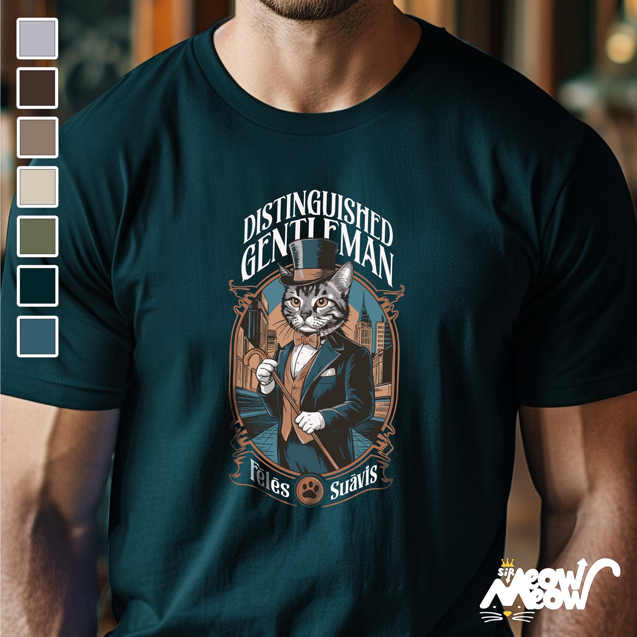 Distinguished Gentleman Cat T Shirt Retro Aristocratic Feline Design Perfect Gift for Cat Lovers Unisex Tee Graphic Tee – Premium Graphic · High-Quality Print