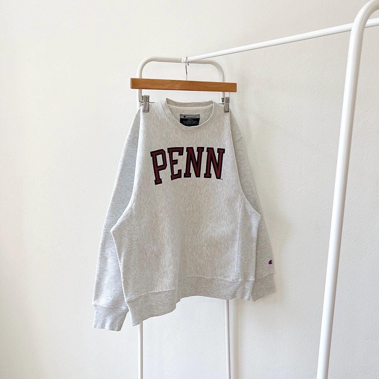 Vintage 00s Penn Penn spell out vintage Champion gray sweatshirt S Sweatshirt – Warm & Stylish · High-Quality Print