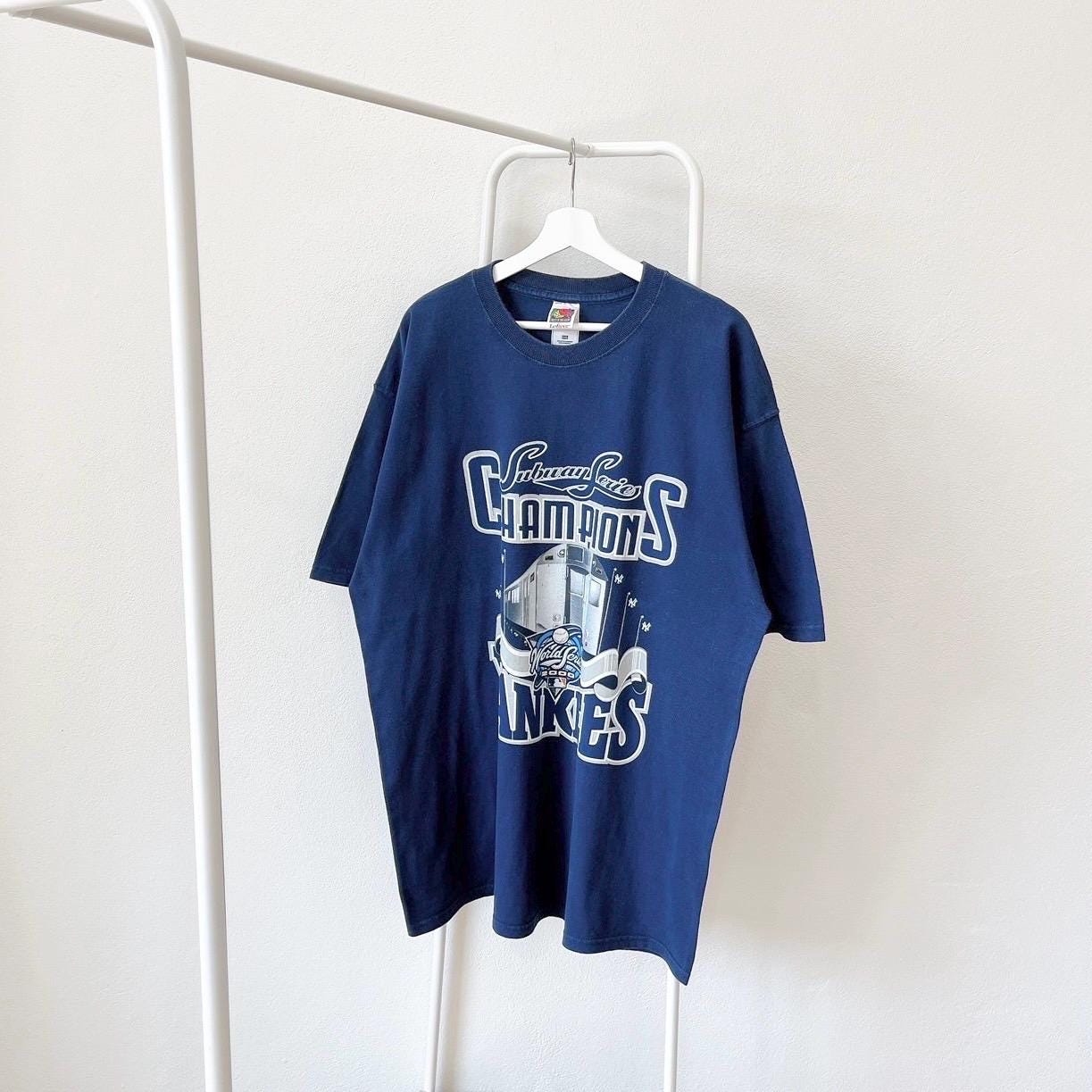 Vintage 00s New York Yankees 2000 baseball vintage Fruit of the loom blue t shirt XXL Graphic Tee – Aesthetic Look · Must-Have Style
