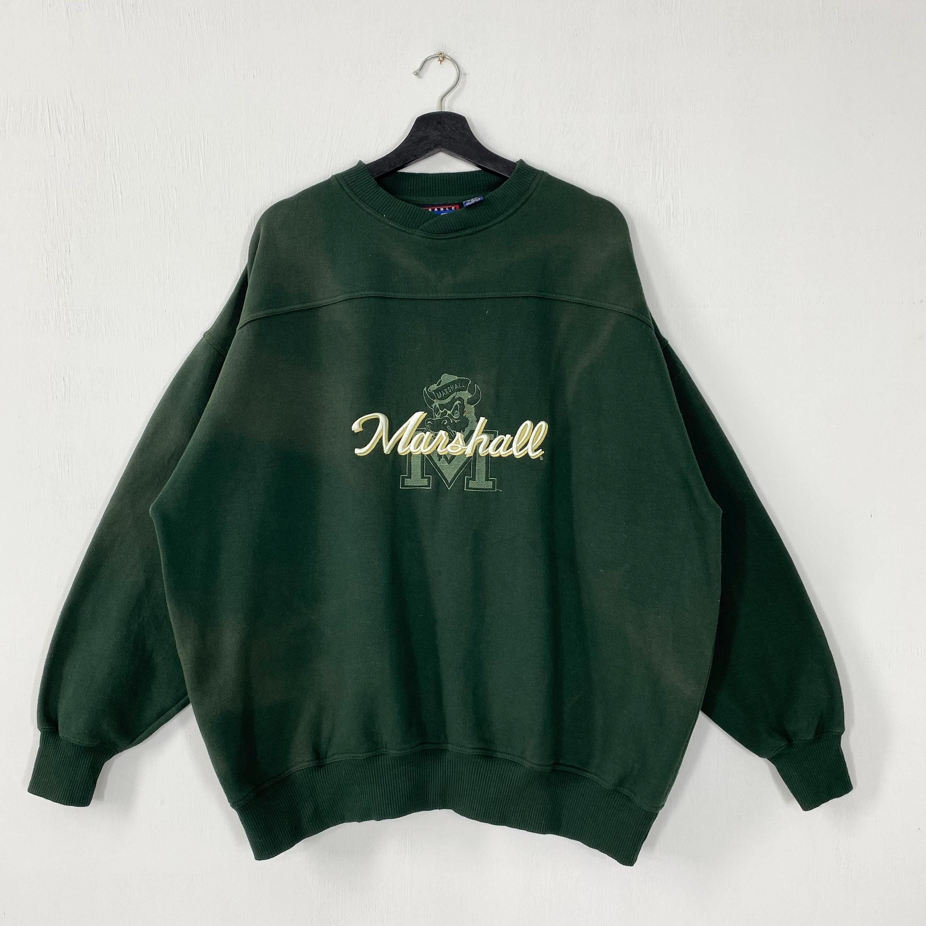 Vintage Marshall University Sweatshirt Marshall Crewneck Marshall Sweater Pullover Marshall Thundering Herd Embroidered Logo Green XLarge Sweatshirt – Bold Style · Must-Have Style