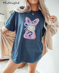 Brushstroke Bunny Easter Shirt Bunny Coquette Bow T Shirt Pink bunny easter Shirt retro easter Shirt Girls easter Shirt Graphic Tee – Soft Feel · High-Quality Print