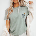 Long Beach California Palm Tree Pocket Tee Summer Coastal Vibes Top Beach Apparel Comfort Colors Graphic T Shirt Graphic Tee – Aesthetic Look · Great Gift For Fans