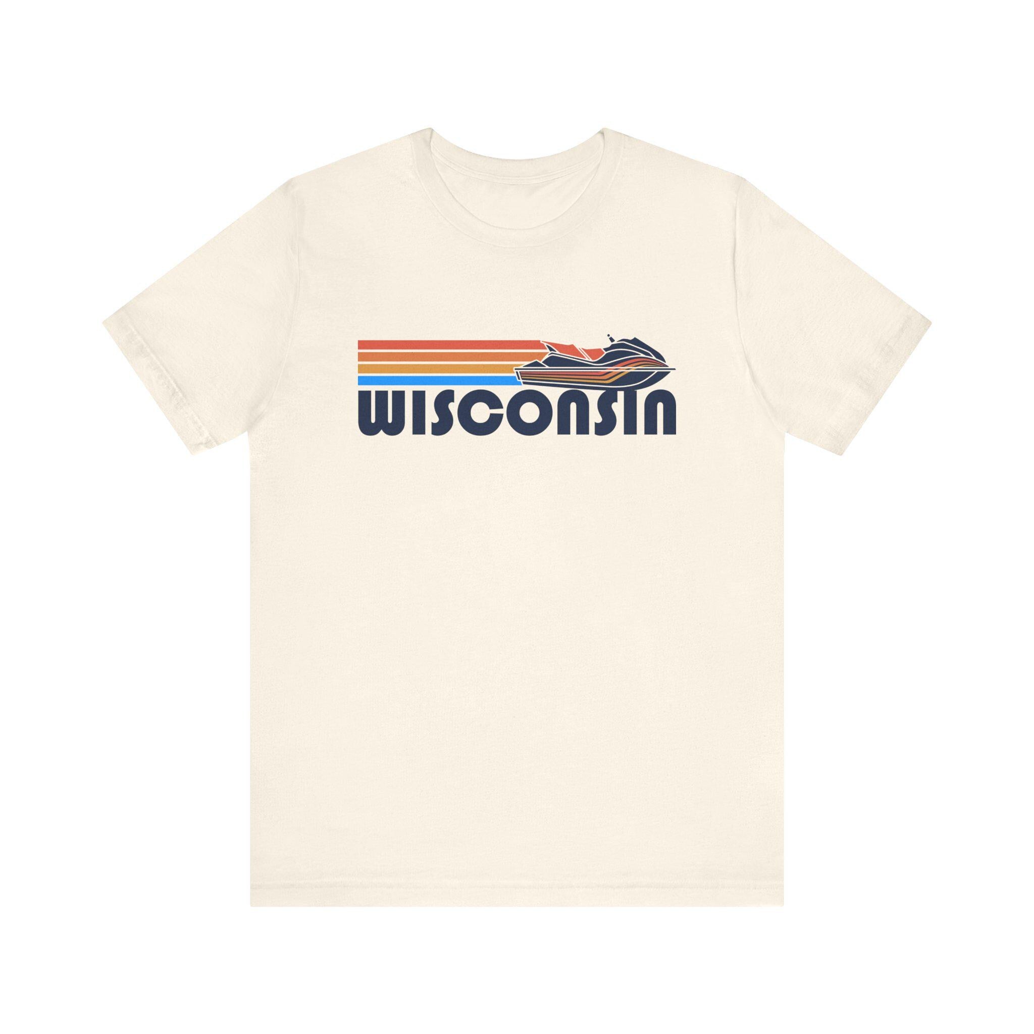 Wisconsin T Shirt Retro Jetski PWC Graphic Wisconsin Tee Graphic Tee – Feel-Good Design · Perfect For Daily Wear