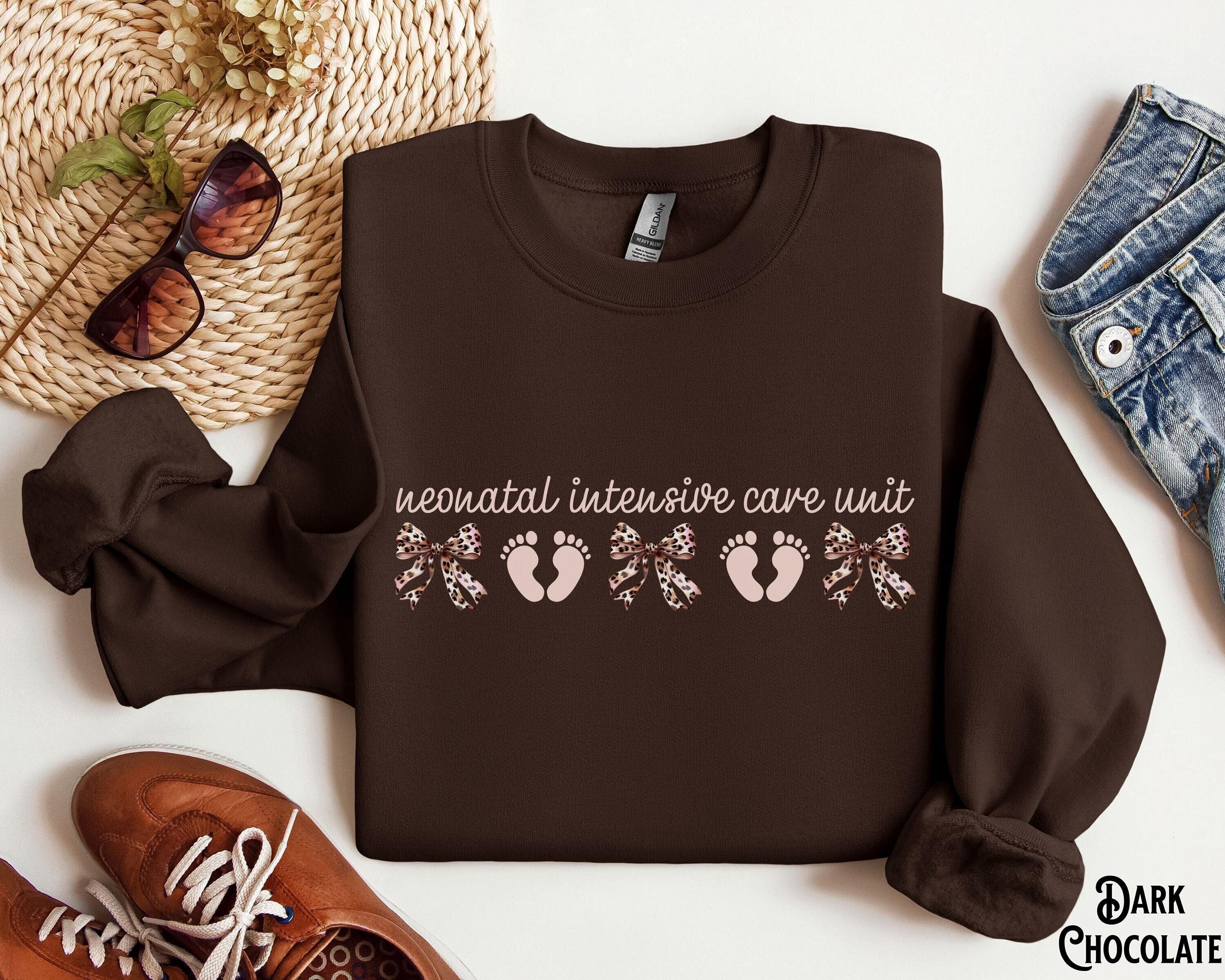 NICU Crewneck Sweatshirt Neonatal Intensive Care Unit Leopard Print Coquette Bow Doctor Nurse Crew Sweater Appreciation Gift Sweatshirt – Fan Favorite · Great Gift For Fans