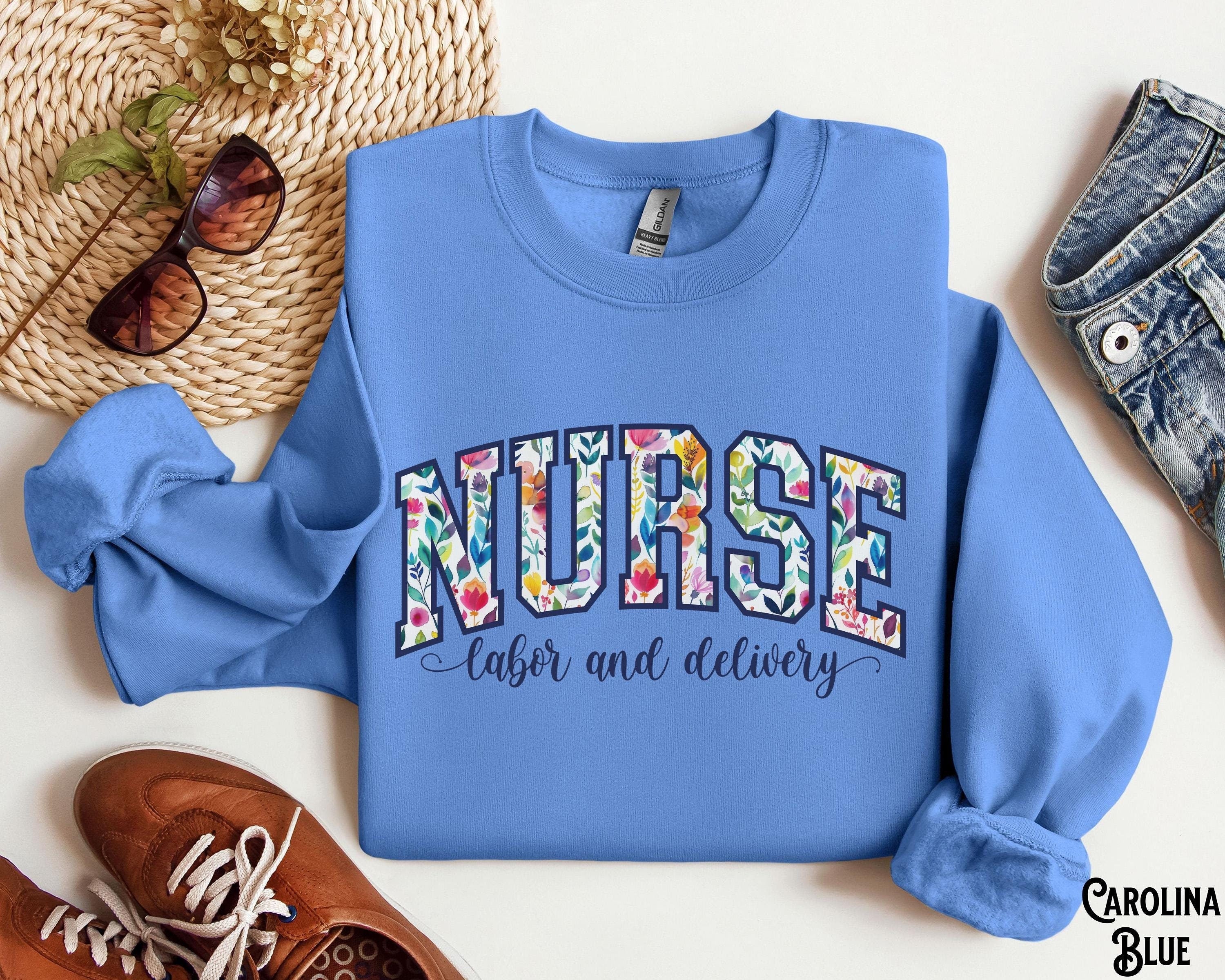 Labor and Delivery Nurse Sweatshirt L and D Varsity Sweater LD Nurse Floral Crewneck OB RN Spring Summer Fleece Gift for LD Nurse Sweatshirt – Fan Favorite · Great Gift For Fans