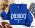 Emergency Department Sweatshirt Varsity ER Crewneck ER Department Sweater Nurse Doctor Crew Team Hospital ED Graduation Gift Sweatshirt – Aesthetic Look · Perfect For Daily Wear