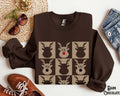 Reindeer Sweatshirt Checkered Rudolph Boho Christmas Vintage Checkerboard Trendy Aesthetic Holiday Sweater Sweatshirt – Feel-Good Design · High-Quality Print