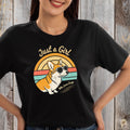 Just a Girl Who Loves Corgis T Shirt Cute Corgi Dog Tee Corgi Lover Shirt Retro Dog T Shirt Gift for Dog Lovers Women Corgi Tee Graphic Tee – Easygoing Wear · High-Quality Print