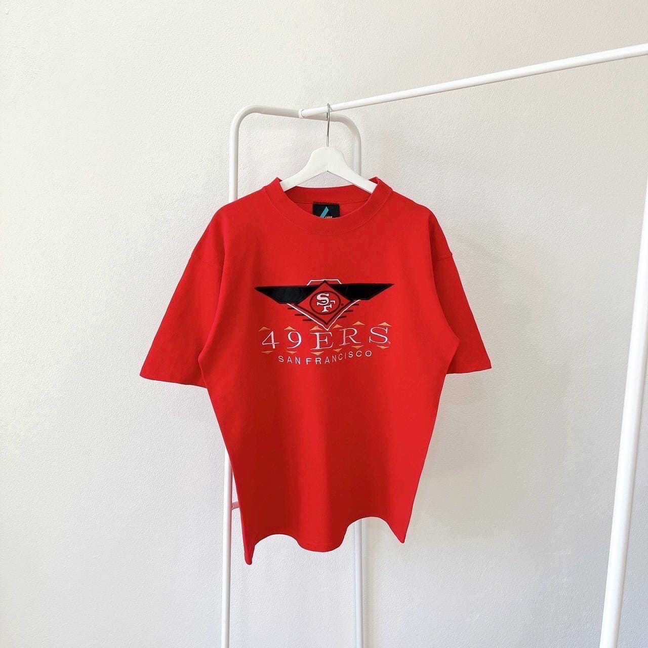 Vintage 90s San Francisco 49ers football Made in USA Logo athletic embroidery red t shirt L Graphic Tee – Soft Feel · Perfect For Daily Wear