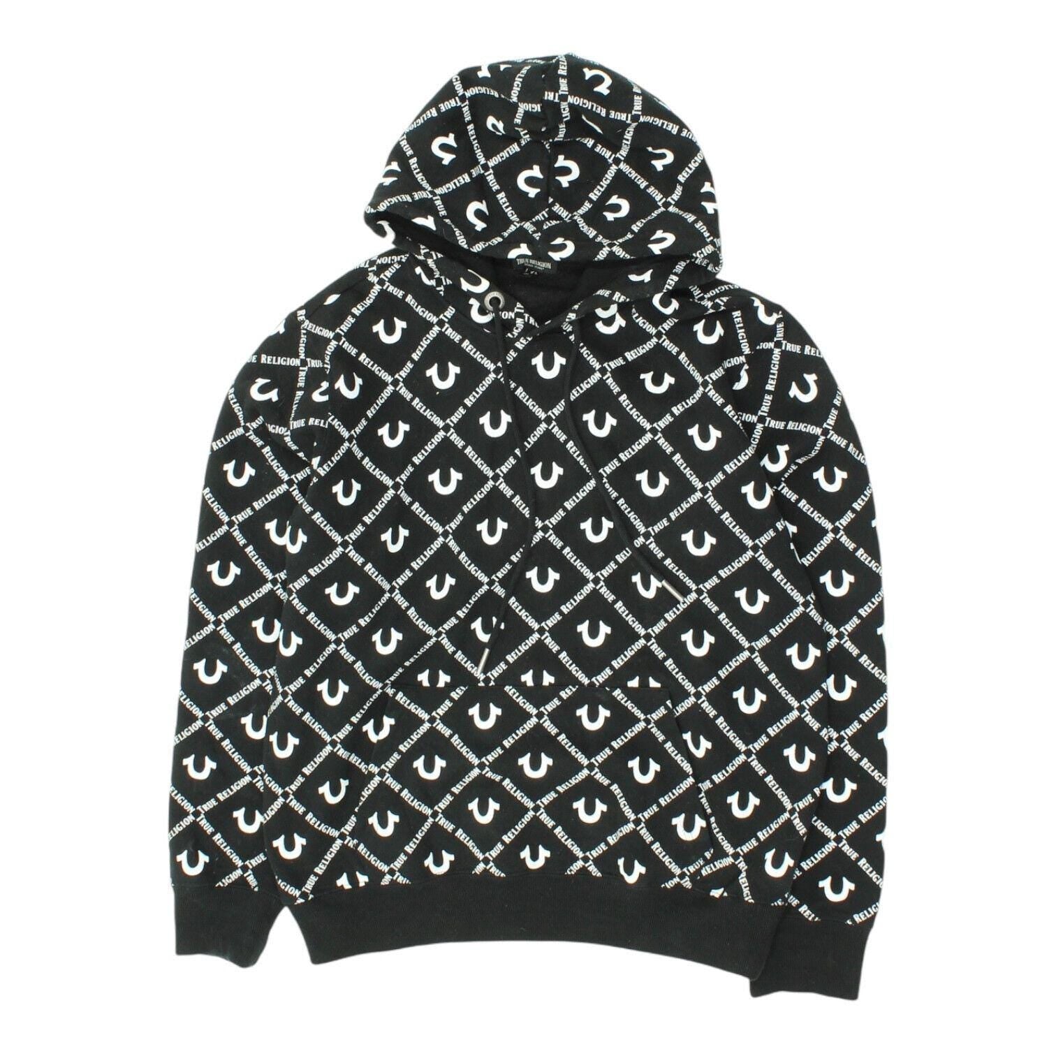 True Religion Mens Hoodie Pullover Black White Logo Print Designer Hoody Hoodie – Premium Graphic · Trending Graphic Apparel