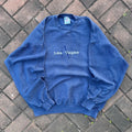 Vintage Y2K Jerzees Tag Las Vegas Spellout Big Logo Embroidered Sweatshirt Crewneck Pullover Sweater Las Vegas Colour NavyBlue Size X Large Sweatshirt – Premium Graphic · High-Quality Print