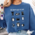 The Many Faces of Cats Sweatshirt Fun Feline Personalities Unisex Cozy Sweater Perfect Gift for Cat Lovers Sweatshirt – Feel-Good Design · Must-Have Style