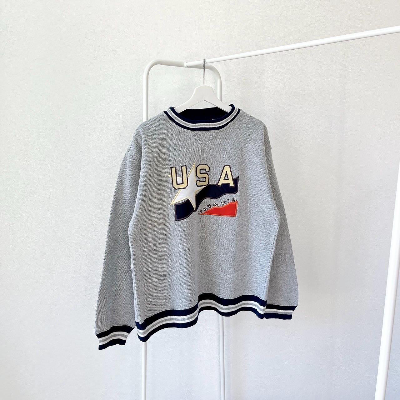 Vintage USA Olympic USA athletics vintage USA gray sweatshirt M Sweatshirt – Aesthetic Look · Top Pick For Any Outfit