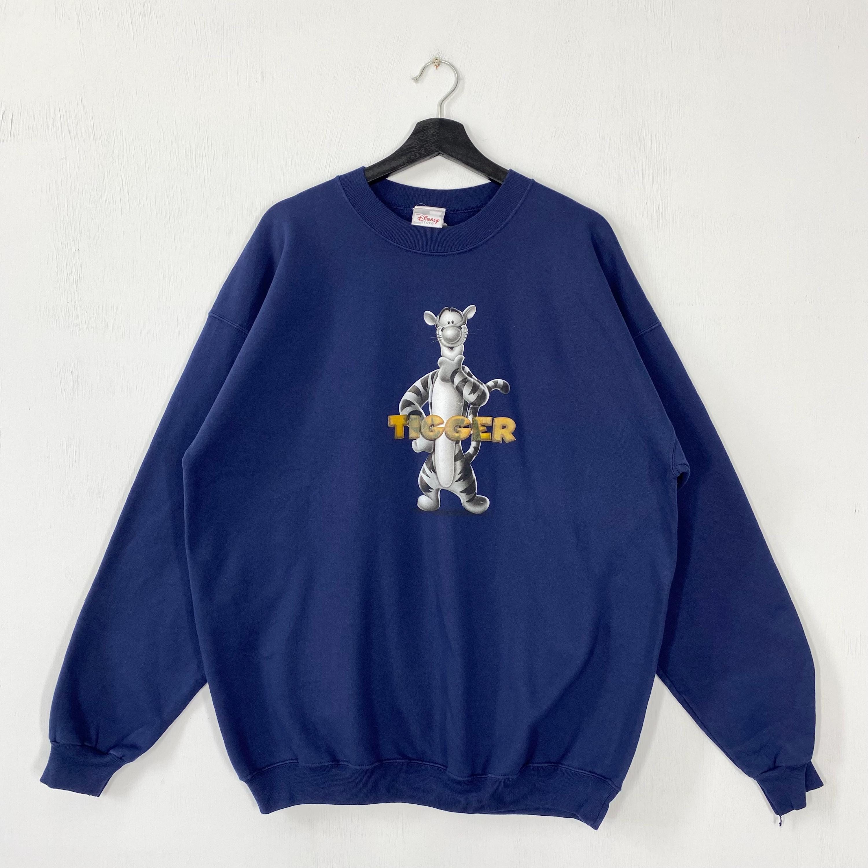 Vintage Tigger Sweatshirt Tigger Crewneck Disney Eeyore Pooh Sweater Pullover Piglet Kanga Rabbit Print Logo Blue XLarge Sweatshirt – Warm & Stylish · Must-Have Style