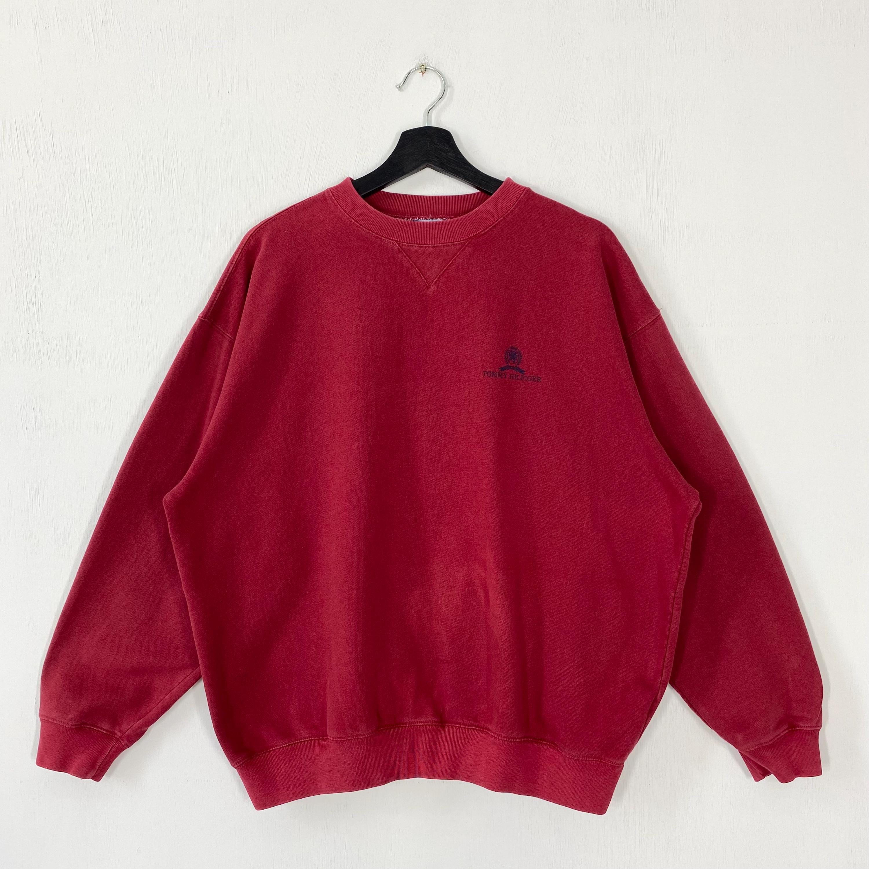Vintage Tommy Hilfiger Sweatshirt Tommy Hilfiger Crewneck Tommy Hilfiger Sweater Pullover Tommy Hilfiger Casual Print Logo Red Medium Sweatshirt – Feel-Good Design · Great Gift For Fans