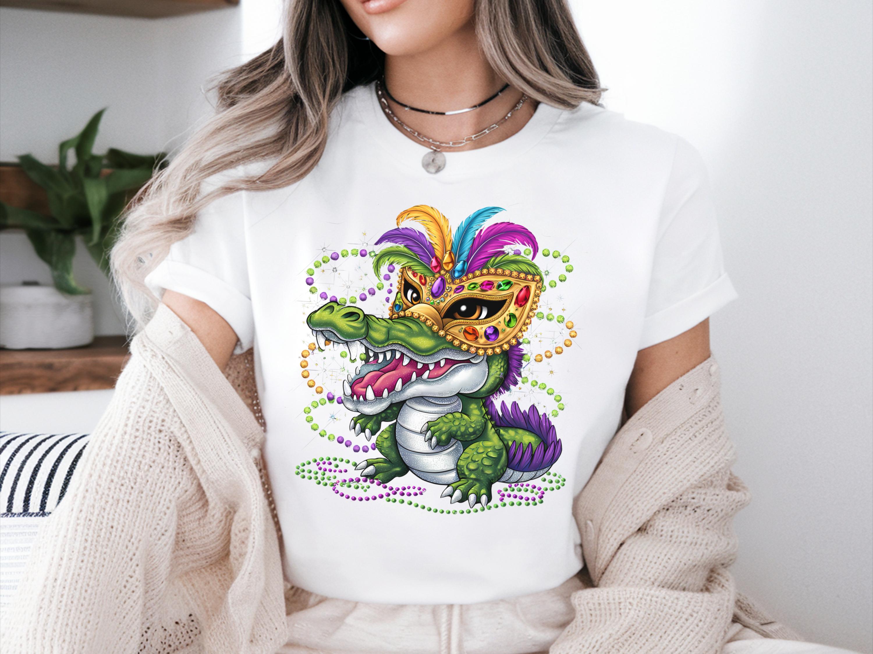 Mardi Gras Crocodile Women Mardi Gras Costume Mardi Gras Shirt Alligator Fat Tuesday Carnival Shirt Carnival Mardi Gras Shirts Graphic Tee – Feel-Good Design · Perfect For Daily Wear