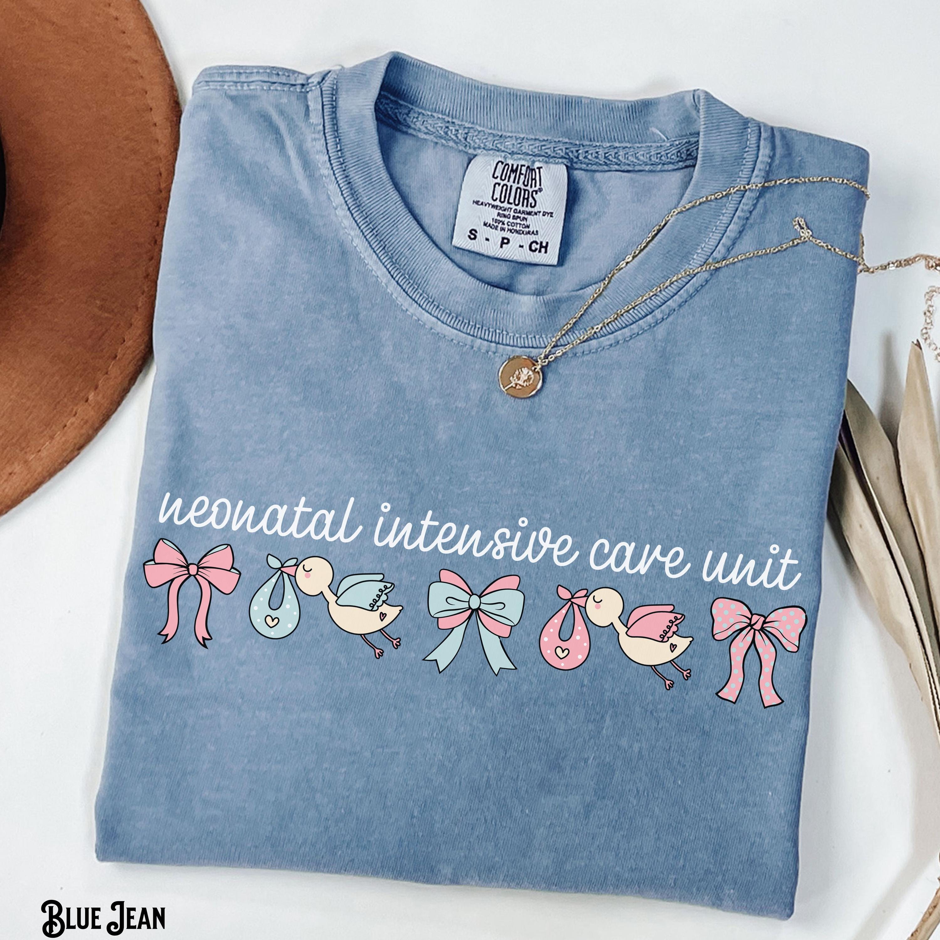 NICU Shirt Neonatal Intensive Care Unit Tee Stork Bow Coquette T shirt Doctor RN Crew Graduation NICU Nurse Gift Graphic Tee – Warm & Stylish · High-Quality Print