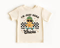 I39m Just Here for The Chicks Easter Toddler Shirt Kids Easter Shirt Cute Easter Toddler Shirt Retro easter shirt Funny kids easter shirt Graphic Tee – Soft Feel · Top Pick For Any Outfit