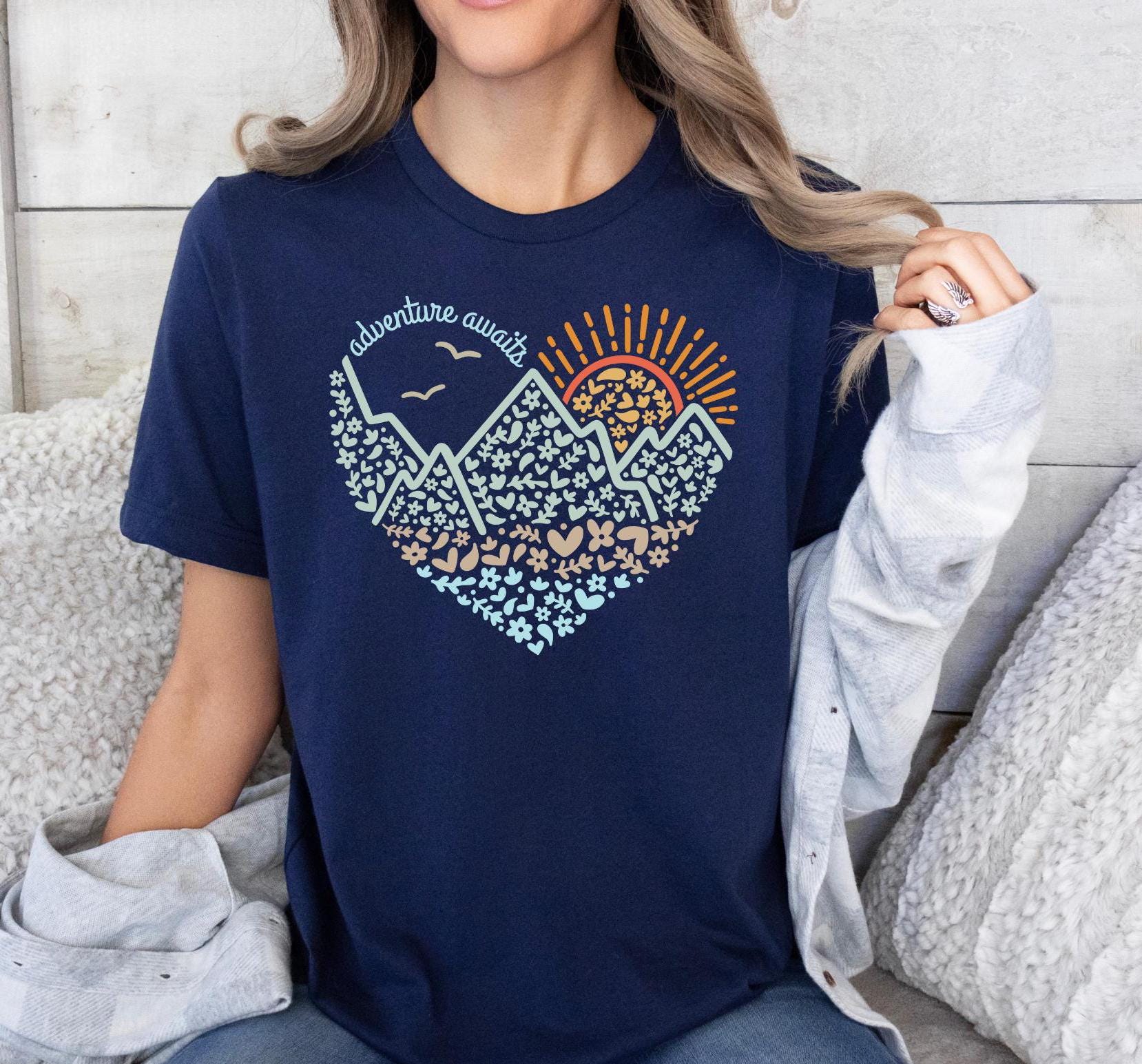 Adventure Awaits Shirt Camping Shirts Wanderlust Explore More Tee Nature Lover Shirt Travel Shirt Camping Gift Vacation Shirt women39s Graphic Tee – Warm & Stylish · Perfect For Daily Wear