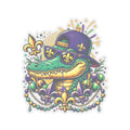 Mardi Gras Crocodile Kiss Cut Stickers Alligator Decal Fat Tuesday Decal Louisiana Carnival Sticker Sunglasses Ready Decal Graphic Tee – Aesthetic Look · High-Quality Print