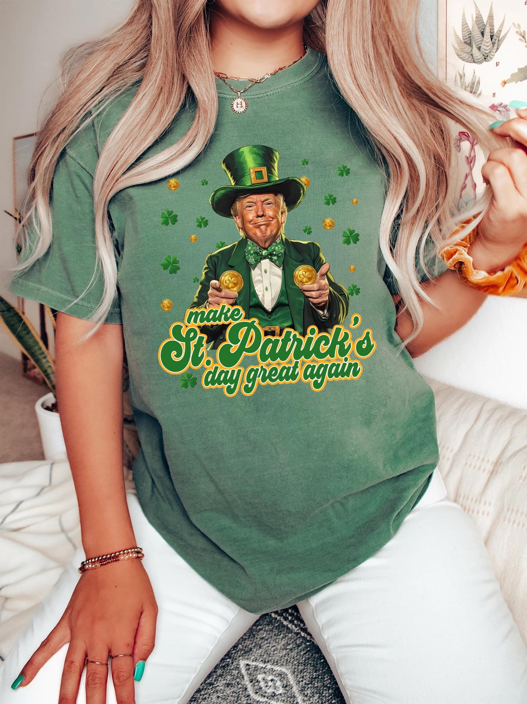 Make St Patricks Day Great Again Shirt Trump Patricks Day Shirt President Trump St Patrick39s Day Shirt Shamrock Shirt Lucky Shirt Graphic Tee – Easygoing Wear · Top Pick For Any Outfit