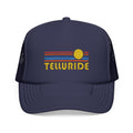 Telluride Colorado Embroidered Foam Trucker Hat Retro Sunset Graphic Tee – Fan Favorite · Great Gift For Fans
