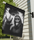 House Banner Bigfoot Sasquatch Alien Flag Outdoor Flag Garden Decoration Cabin RV Decor Unique Home Decor Large Banner Housewarming Graphic Tee – Bold Style · Great Gift For Fans