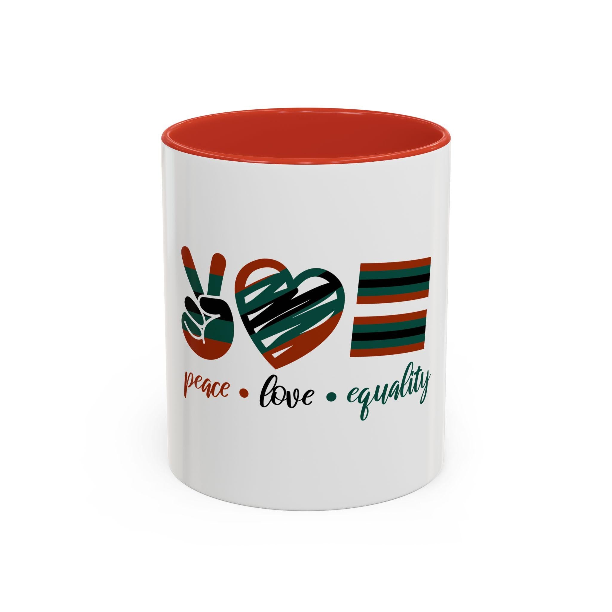 Peace Love Equality Mug Affirmation Coffee Cup Inspirational Gift Eco friendly Drinkware Perfect for Activists Self Care Graphic Tee – Aesthetic Look · Must-Have Style