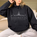 Washington DC Hoodie Adult Unisex Skyline Washington DC Sweatshirt Personalization Available Hoodie – Cozy Vibes · High-Quality Print