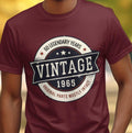 Vintage 1965 T Shirt 60 Legendary Years Tee Original Parts Mostly Intact Shirt Retro Birthday Gift Classic 60th Birthday Top Graphic Tee – Premium Graphic · High-Quality Print