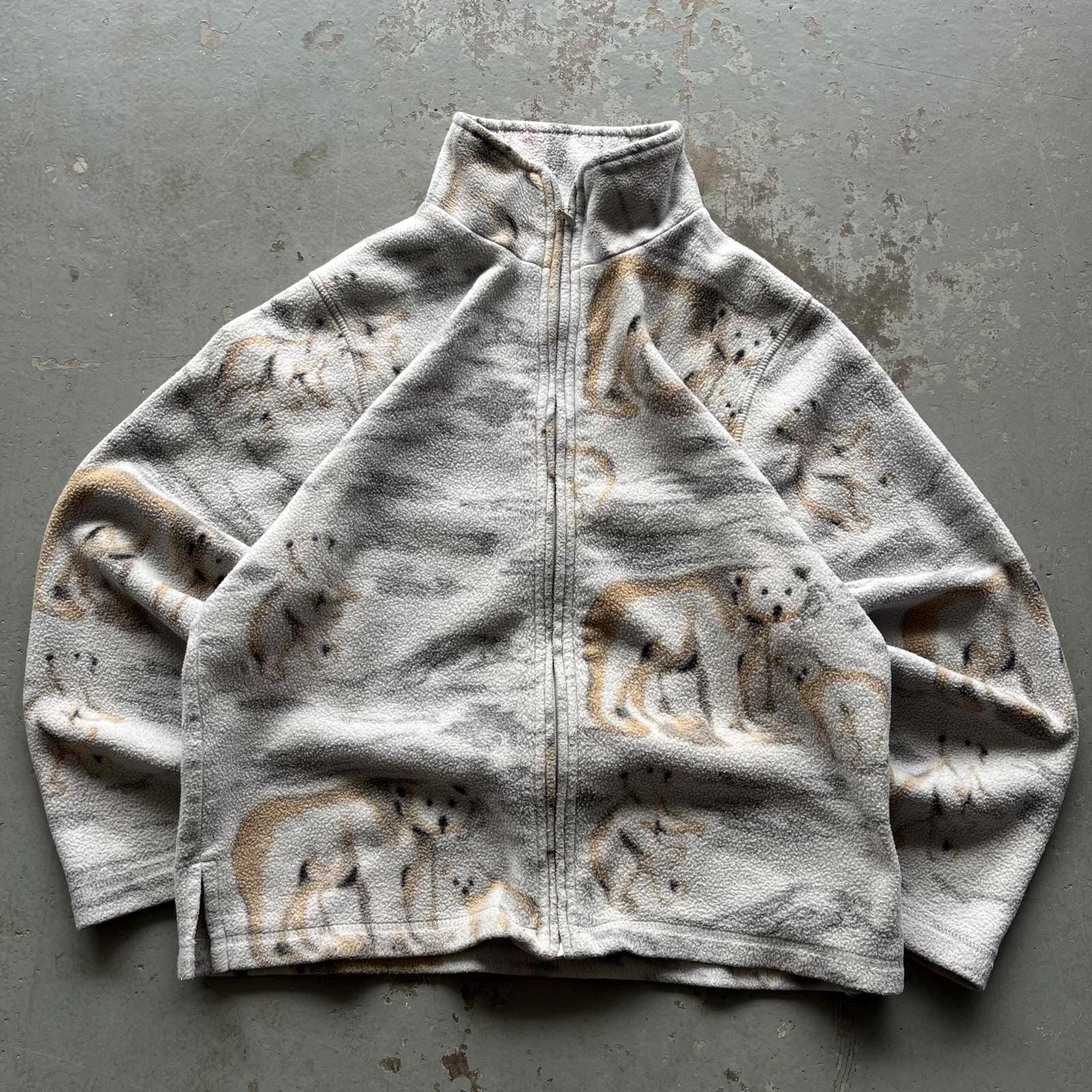 Vintage 90s Y2K Polar Bears Nature Fleece AOP Grunge Jacket Graphic Tee – Warm & Stylish · Perfect For Daily Wear