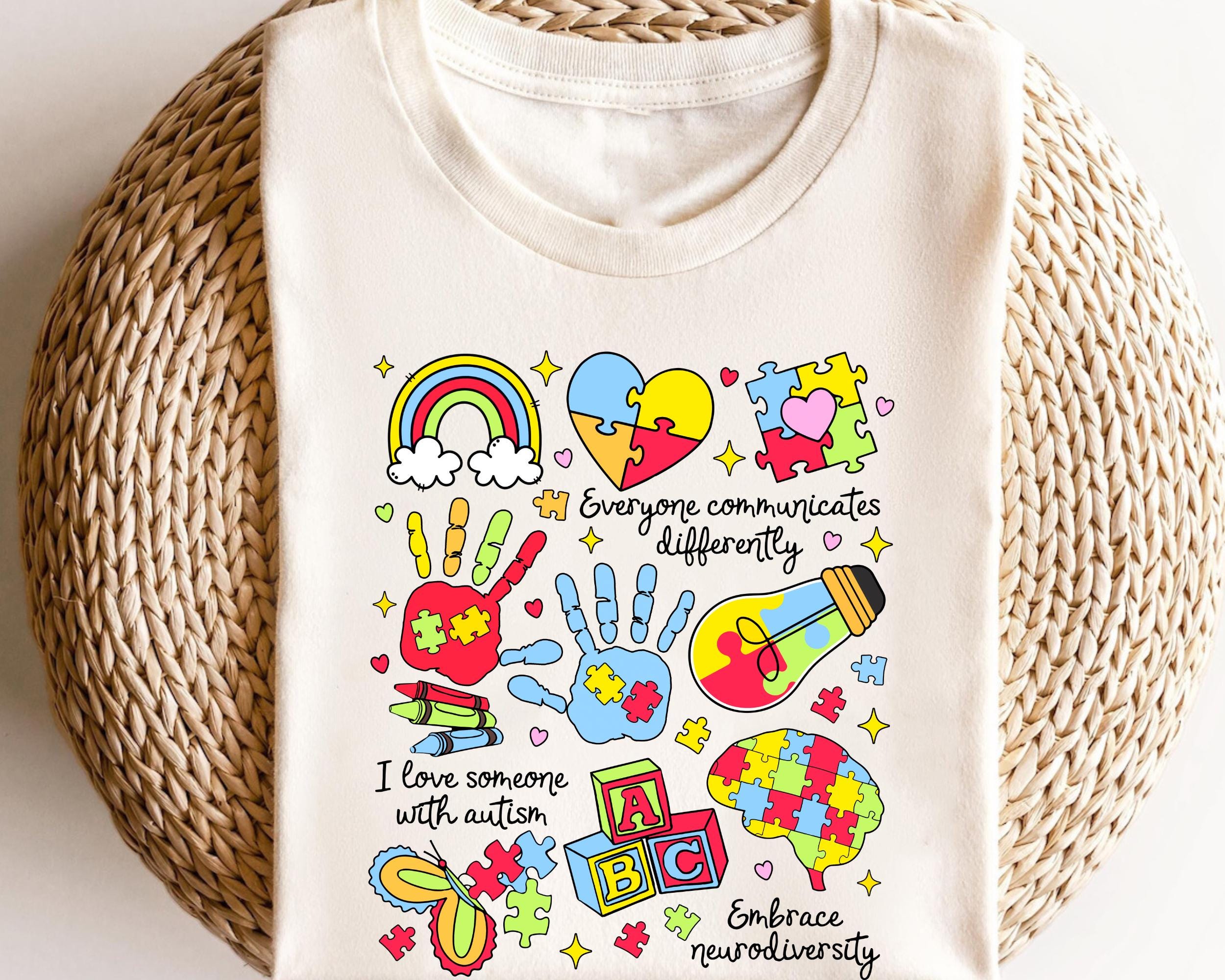 Teacher Shirts Autism Teacher TShirt Everyone Communicates Differently Everyone Communicates Differently Teacher Shirts Graphic Tee – Feel-Good Design · Top Pick For Any Outfit