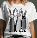 Funky Bunny Art T Shirt Cute Bunnies Graphic Tee Stylish Easter T Shirt Fun Rabbit Design Casual Wear Abstract Bunny Graphic Shirt Graphic Tee – Aesthetic Look · Great Gift For Fans