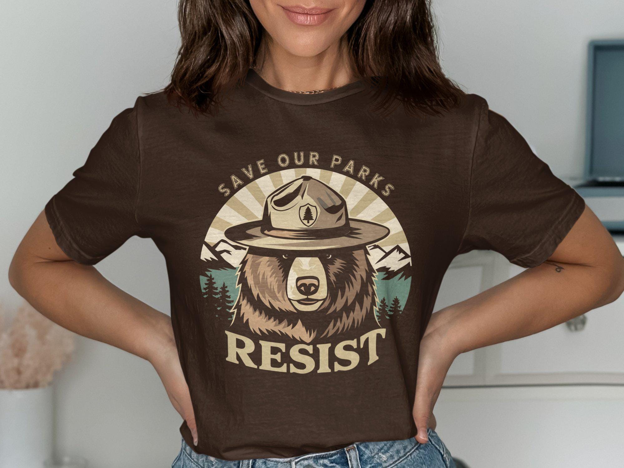 Save Our Parks Resist Tee Resistance Bear T Shirt Resistance Shirt Vintage Forest Service Tee Retro Resist TShirt Graphic Tee – Easygoing Wear · Must-Have Style