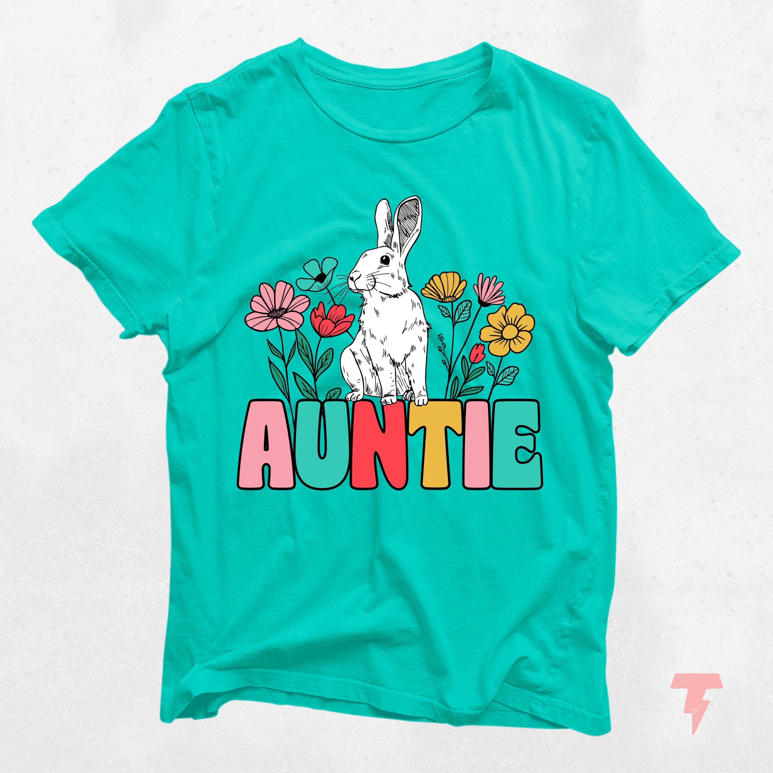 Auntie Easter Shirt Bunny Wildflowers Spring Tee Cute Auntie Gift Floral Easter Apparel Easter Celebration Outfit Graphic Tee – Premium Graphic · Top Pick For Any Outfit