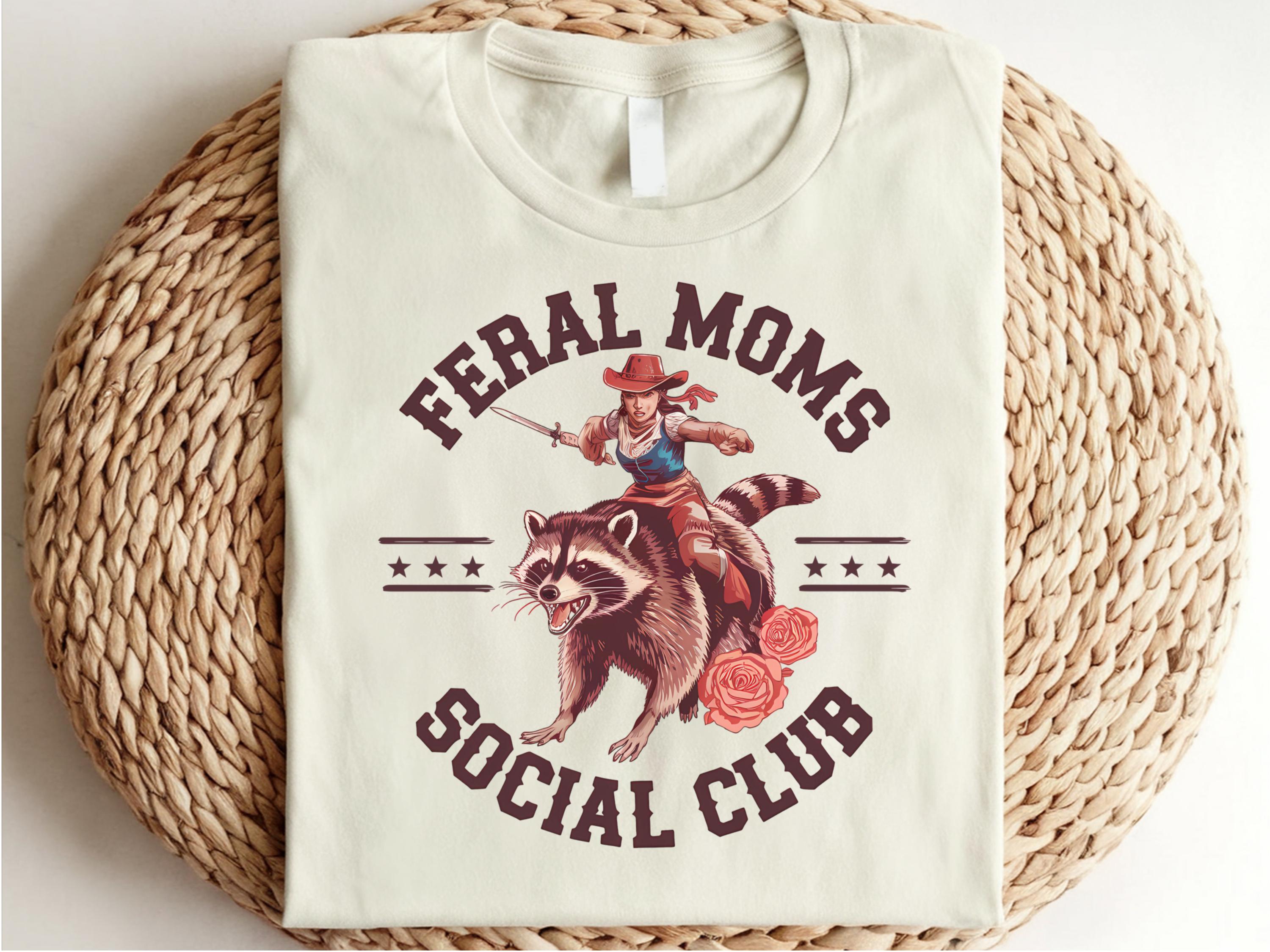 Feral Moms Social Club Shirt Gift Mother Days Shirt Feral Mom Shirt Moms Social Club Shirt Mothers Days Gifts Funny Raccoon Tee Shirts Graphic Tee – Bold Style · Top Pick For Any Outfit