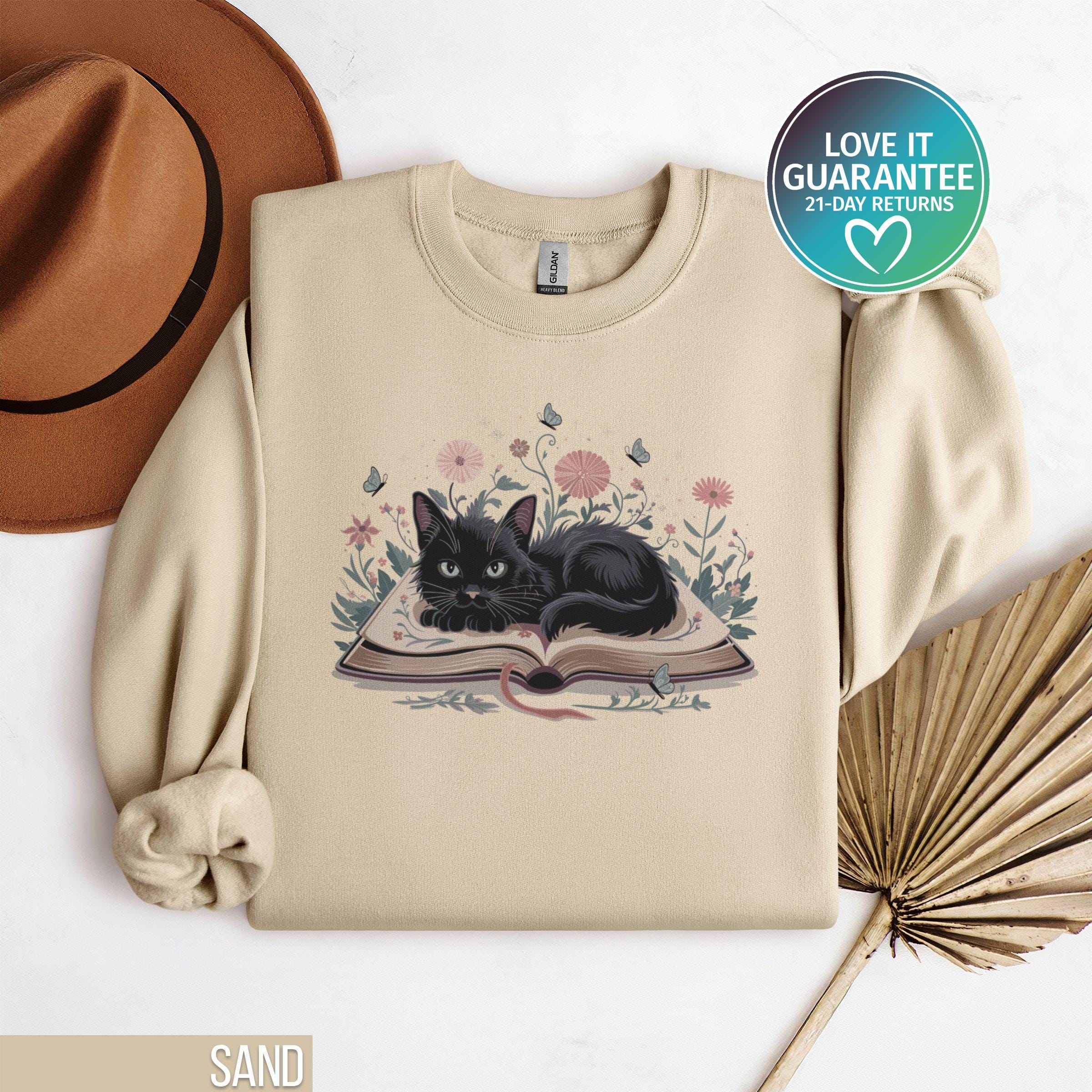 Cat Mom Sweatshirt Cat Themed Gifts Cat Sweater Cat Lady Shirt Bookworm Sweatshirt Bookish Sweatshirt Librarian Gift Floral Cat Shirt Sweatshirt – Premium Graphic · Must-Have Style