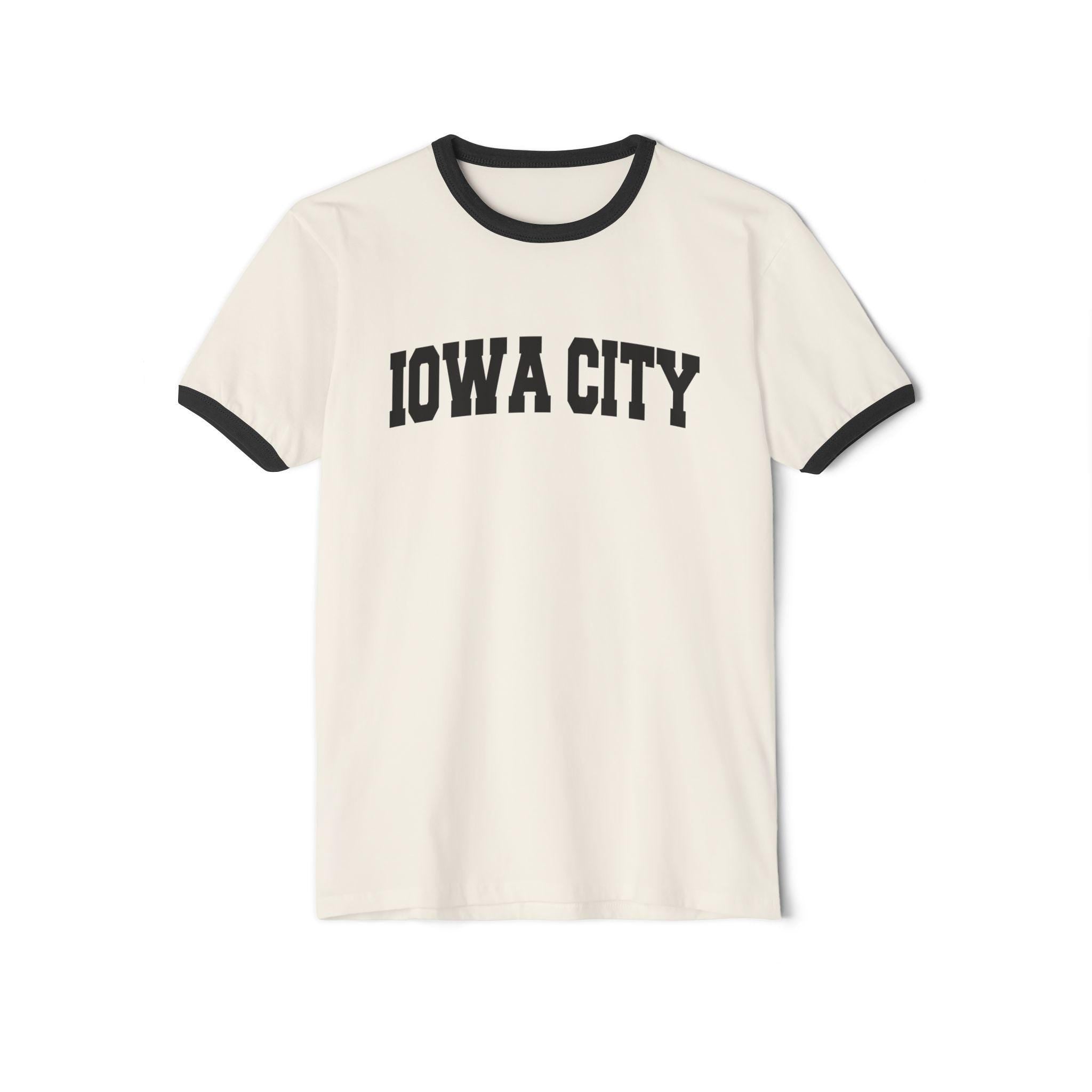 Iowa City Iowa Cotton Ringer Graphic Tee Unisex Iowa City T Shirt Vintage Style Tee Men39sWomen39s Tee Collegiate Style Graphic Tee – Premium Graphic · Great Gift For Fans