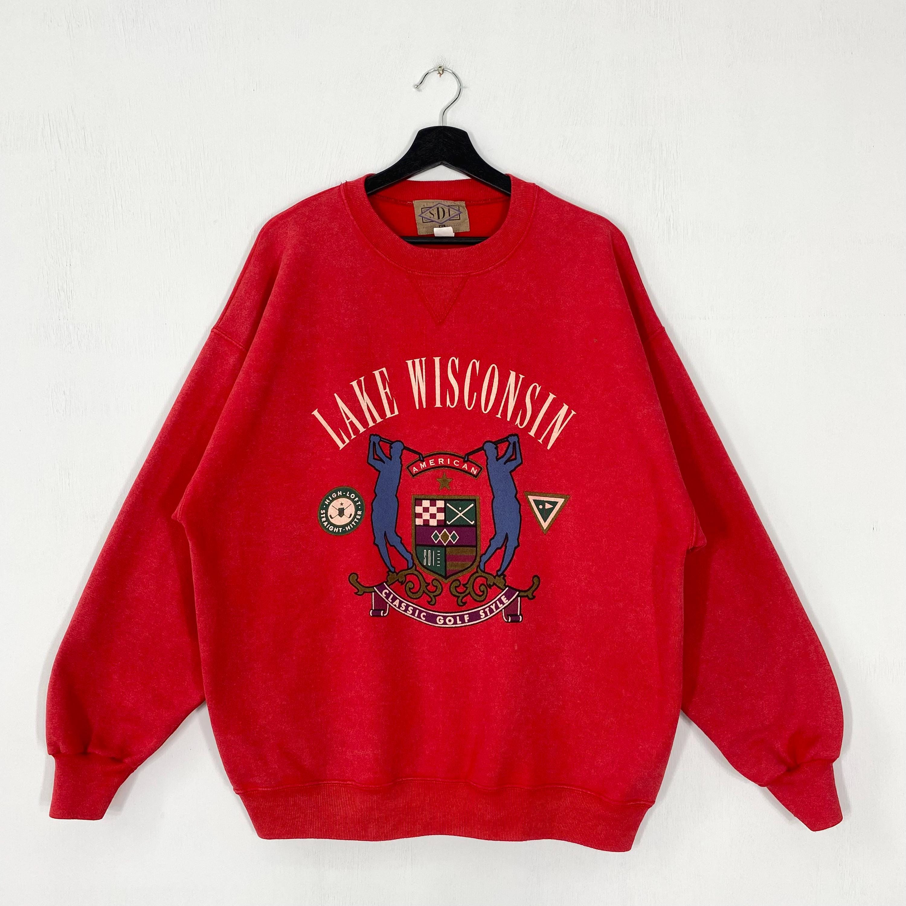 Vintage 90s Golf Sweatshirt Legends Golf Crewneck Lake Wisconsin Sweater Pullover Harvey Penick Golf Club Golf Art Print Logo Red XLarge Sweatshirt – Soft Feel · Great Gift For Fans