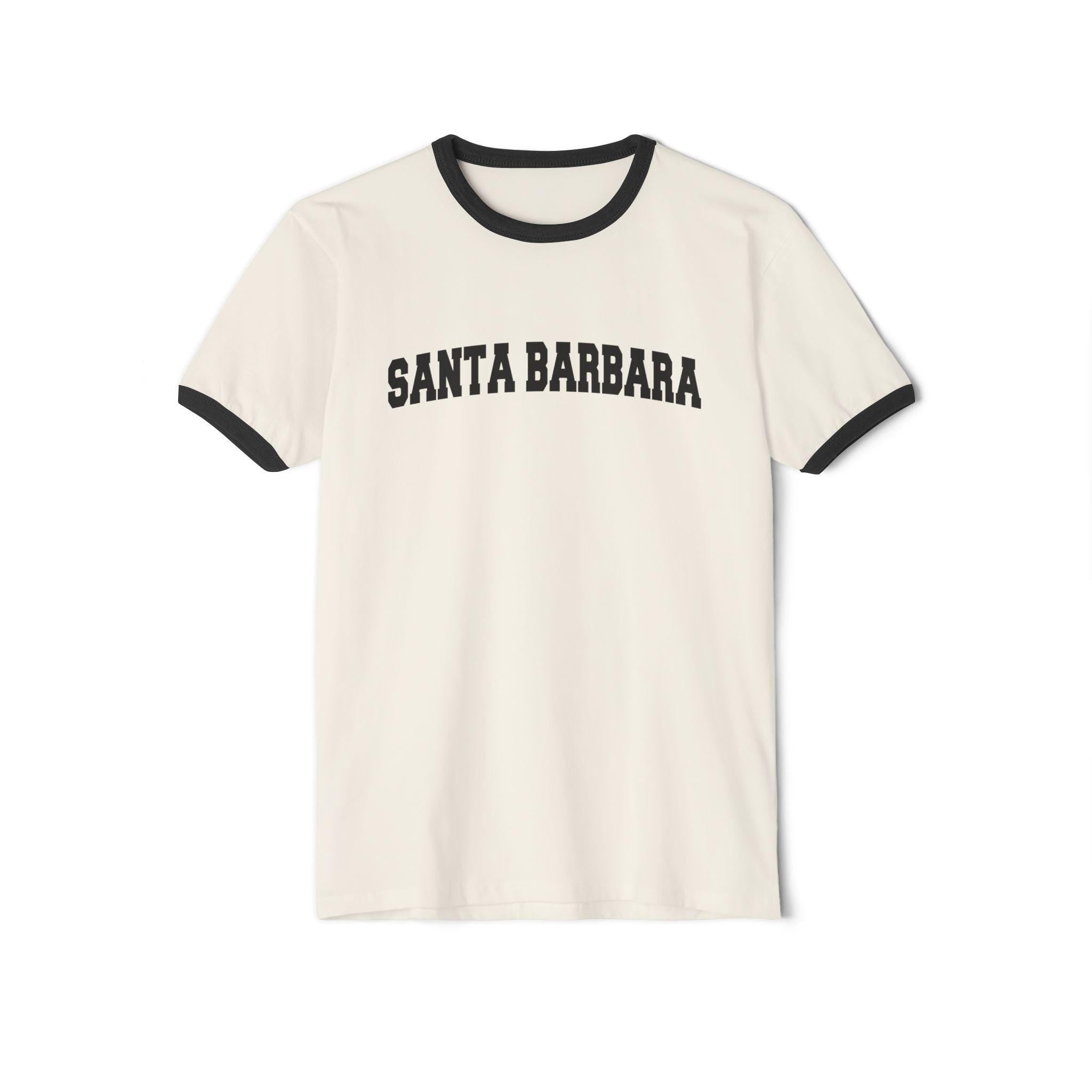 Santa Barbara California Cotton Ringer Graphic Tee Unisex Santa Barbara T Shirt Vintage Style Tee Men39sWomen39s Tee Collegiate Style Graphic Tee – Premium Graphic · Trending Graphic Apparel
