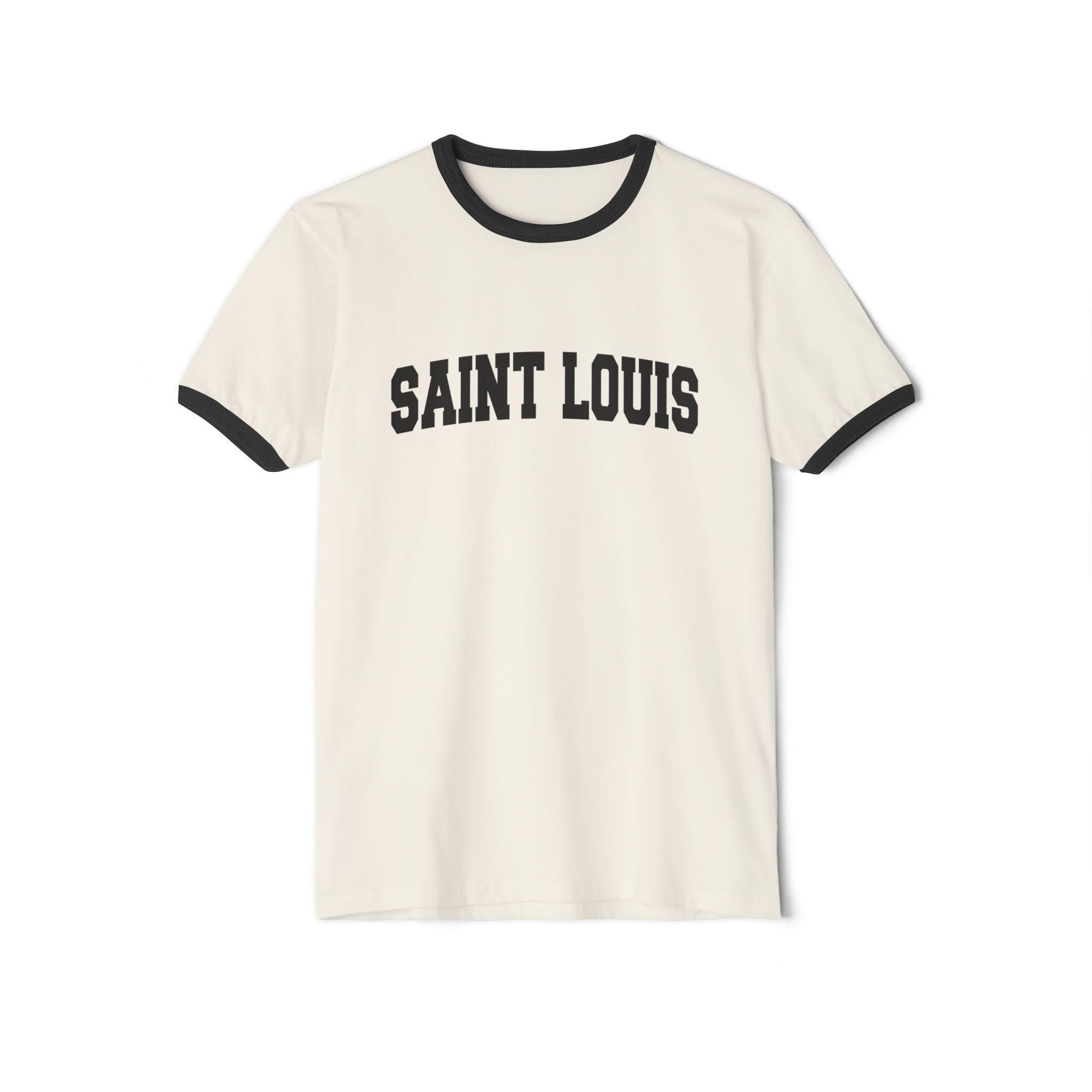 St Louis Missouri Cotton Ringer Graphic Tee Unisex St Louis T Shirt Vintage Style Tee Men39sWomen39s Tee Collegiate Style Graphic Tee – Cozy Vibes · Trending Graphic Apparel
