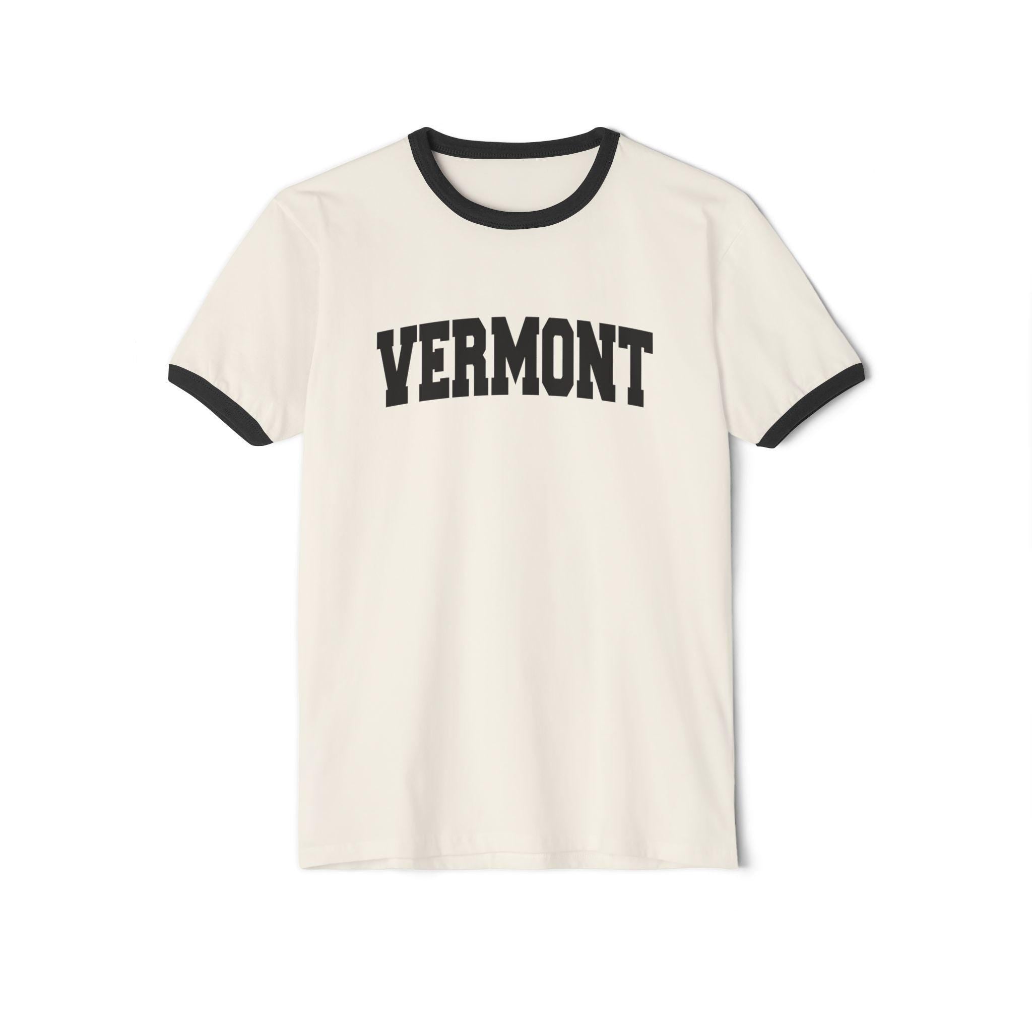 Vermont Cotton Ringer Graphic Tee Unisex Vermont T Shirt Vintage Style Tee Men39sWomen39s Tee Collegiate Style Graphic Tee – Bold Style · High-Quality Print