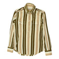 Dolce Gabbana Mens Brown Beige Striped Half Button Shirt Vintage Designer Graphic Tee – Warm & Stylish · Trending Graphic Apparel